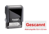 Stempel „Gescannt“ – Rot