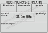 Stempel Rechnungseingang Fibu-Konto Gebucht & Genehmigt Schwarz