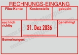 Stempel Rechnungseingang Fibu-Konto Gebucht & Genehmigt Rot