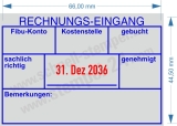 Stempel Rechnungseingang Fibu-Konto Gebucht & Genehmig Blau/Rot