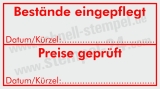 Printer 40 Selbstfärbestempel „Bestände – Preise – Geprüft“ – Stempel für Lager, Büro und Inventur Rot