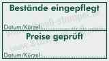 Printer 40 Selbstfärbestempel „Bestände – Preise – Geprüft“ – Stempel für Lager, Büro und Inventur Grün