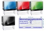 Printer 50 Selbstfärbestempel Wareneingangskontrolle Menge Qualität Geprüft Blau