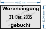 Stempel Wareneingang Datum Gebucht Schwarz