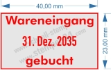 Stempel Wareneingang Datum Gebucht Rot