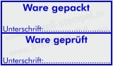 Stempel Ware gepackt - Ware geprüft | 5200