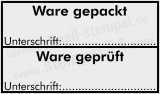 Stempel Ware gepackt / Ware geprüft Schwarz