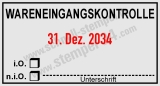 Stempel Wareneingangskontrolle io nio Unterschrift Schwarz-Rot
