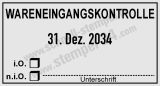 Stempel Wareneingangskontrolle io nio Unterschrift Schwarz