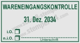 Stempel Wareneingangskontrolle io nio Unterschrift Grün