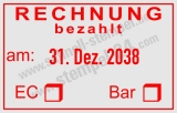 Buchhaltungsstempel Rechnung bezahlt mit EC-Karte Rot