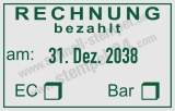 Buchhaltungsstempel Rechnung bezahlt mit EC-Karte Grün