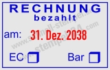 Buchhaltungsstempel Rechnung bezahlt mit EC-Karte Blau/Rot
