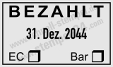 Bezahlt Stempel mit Datum einstellbar EC‑Karte oder Bar Schwarz