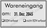 Stempel Wareneingang am EDV erfasst EDV -- nicht erfasst Schwarz