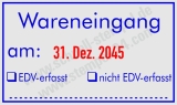 Stempel Wareneingang am EDV erfasst EDV -- nicht erfasst Blau / Rot