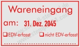 Stempel Wareneingang am EDV erfasst EDV -- nicht erfasst Rot