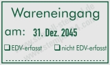 Stempel Wareneingang am EDV erfasst EDV -- nicht erfasst Grün