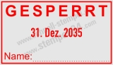 Stempel Gesperrt-Name-Kürzel Rot