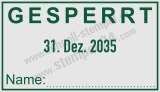 Stempel Gesperrt-Name-Kürzel Grün