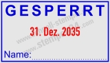 Stempel Gesperrt-Name-Kürzel Blau/Rot