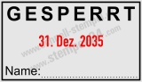 Stempel Gesperrt-Name-Kürzel Schwarz/Rot