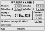 Stempel Warenannahme Sichtprüfung Maßprüfung Schwarz