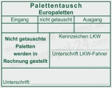 Stempel – Europaletten Tausch & fehlende Paletten berechnet Grün