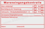 Wareneingangsprüfung Stempel für Küche & Gastronomiebetriebe Rot