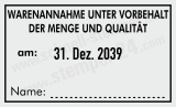 Wareneingangsstempel Vorbehalt Qualität | 5460