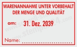 Wareneingangsstempel Vorbehalt Qualität | 5460