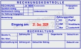 Kontierungsstempel Rechnungskontrolle Kostenstelle Kostenträger Blau/Rot