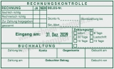 Kontierungsstempel Rechnungskontrolle Belegnummer Zahlungsziel Grün