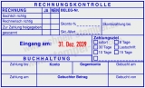 Kontierungsstempel Rechnungskontrolle Belegnummer Zahlungsziel Blau/Rot