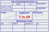 Kontierungsstempel Rechnungskontrolle Buchung Blau/Rot