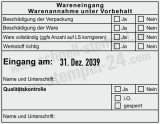 Wareneingangsstempel Werkstoff richtig Schwarz