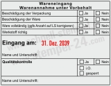 Wareneingangsstempel Werkstoff richtig Schwarz/Rot