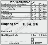 Wareneingangsstempel Handelsware Lieferung geprüft Schwarz