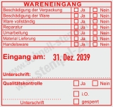 Wareneingangsstempel Handelsware Lieferung geprüft Rot