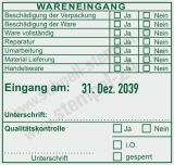 Wareneingangsstempel Handelsware Lieferung geprüft Grün
