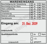 Wareneingangsstempel Handelsware Lieferung geprüft Schwarz/Rot