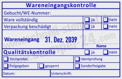 Stempel Wareneingangskontrolle Qualität Gebucht Wareneingangsnummer Identprüfung | 54110