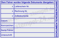 Stempel Dokumentenübergabe Lieferschein Rechnung Zolldokumente | 5211