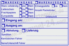 Stempel Wareneingang Warenausgang Frachtpapiere Abholung Lieferant | 5211