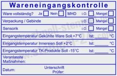 Stempel Wareneingangskontrolle MHD Tiefkühlware Innereien Temperatur | 5211