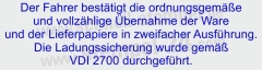 Stempel Ladungssicherung VDI 2700 | 4925