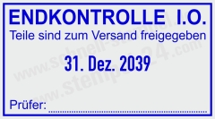 Stempel Endkontrolle In Ordnung Teile zum Versand freigegeben | 5460
