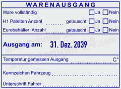 HACCP Warenausgangsstempel H1 | Paletten & Eurokisten | Temperatur gemessen | 54110