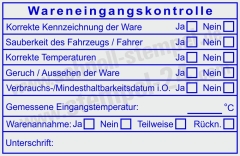 Prüfstempel Warenannahme Lebensmittelkontrolle Kennzeichnung Temperatur | 5211