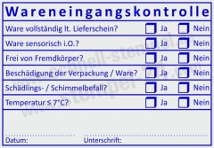 Stempel Wareneingangskontrolle Temperatur Schädlingsbefall | 5211